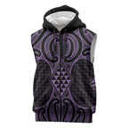 Waiporoporo Maori Ta Moko Poutama Art Sleeveless Zip Hoodie LT9