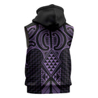 Waiporoporo Maori Ta Moko Poutama Art Sleeveless Zip Hoodie LT9