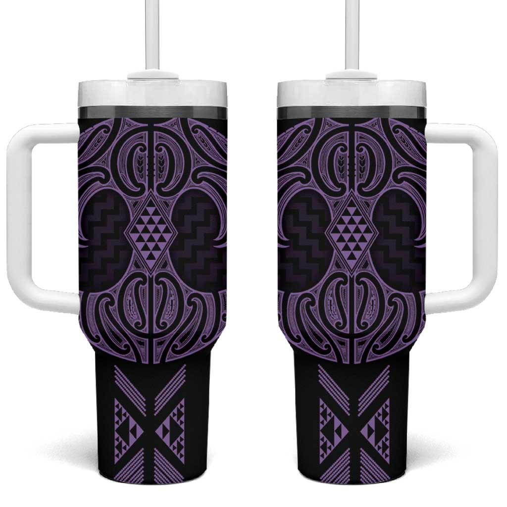 Waiporoporo Maori Ta Moko Poutama Art Tumbler With Handle