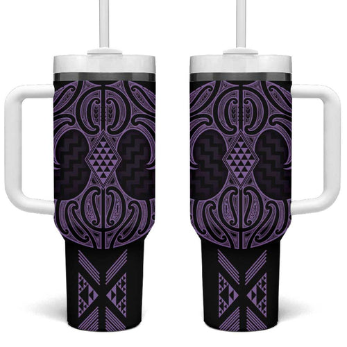 Waiporoporo Maori Ta Moko Poutama Art Tumbler With Handle