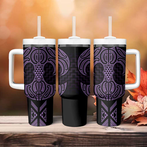 Waiporoporo Maori Ta Moko Poutama Art Tumbler With Handle