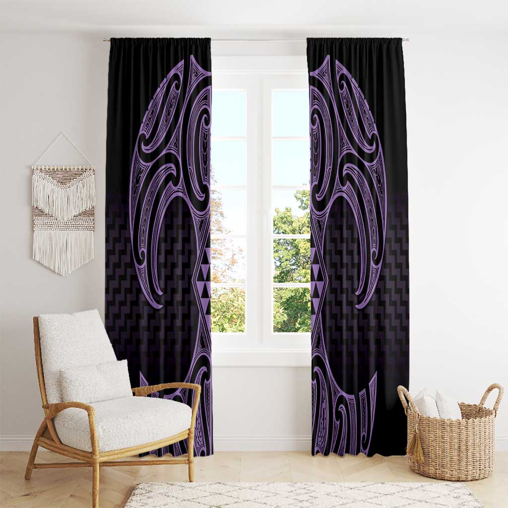 Waiporoporo Maori Ta Moko Poutama Art Window Curtain
