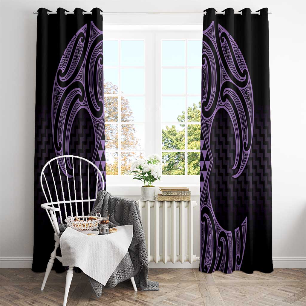 Waiporoporo Maori Ta Moko Poutama Art Window Curtain
