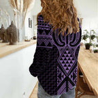 Waiporoporo Maori Ta Moko Poutama Art Women Casual Shirt
