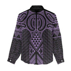 Waiporoporo Maori Ta Moko Poutama Art Women Casual Shirt