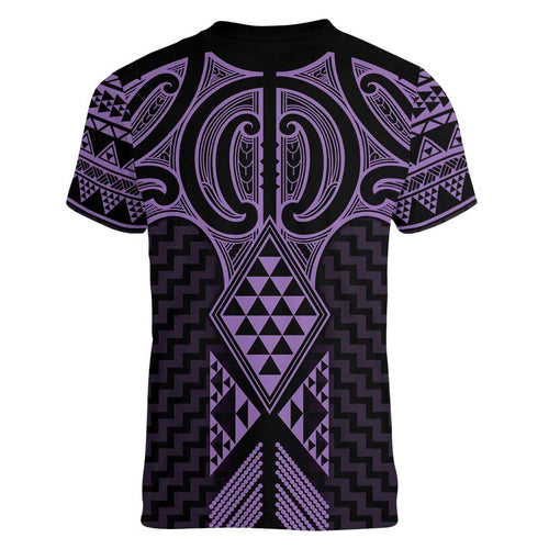 Waiporoporo Maori Ta Moko Poutama Art Women V-Neck T-Shirt