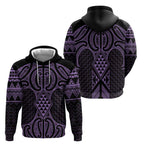 Waiporoporo Maori Ta Moko Poutama Art Zip Hoodie