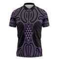 Waiporoporo Maori Ta Moko Poutama Art Zipper Polo Shirt - Aussie Hoodie
