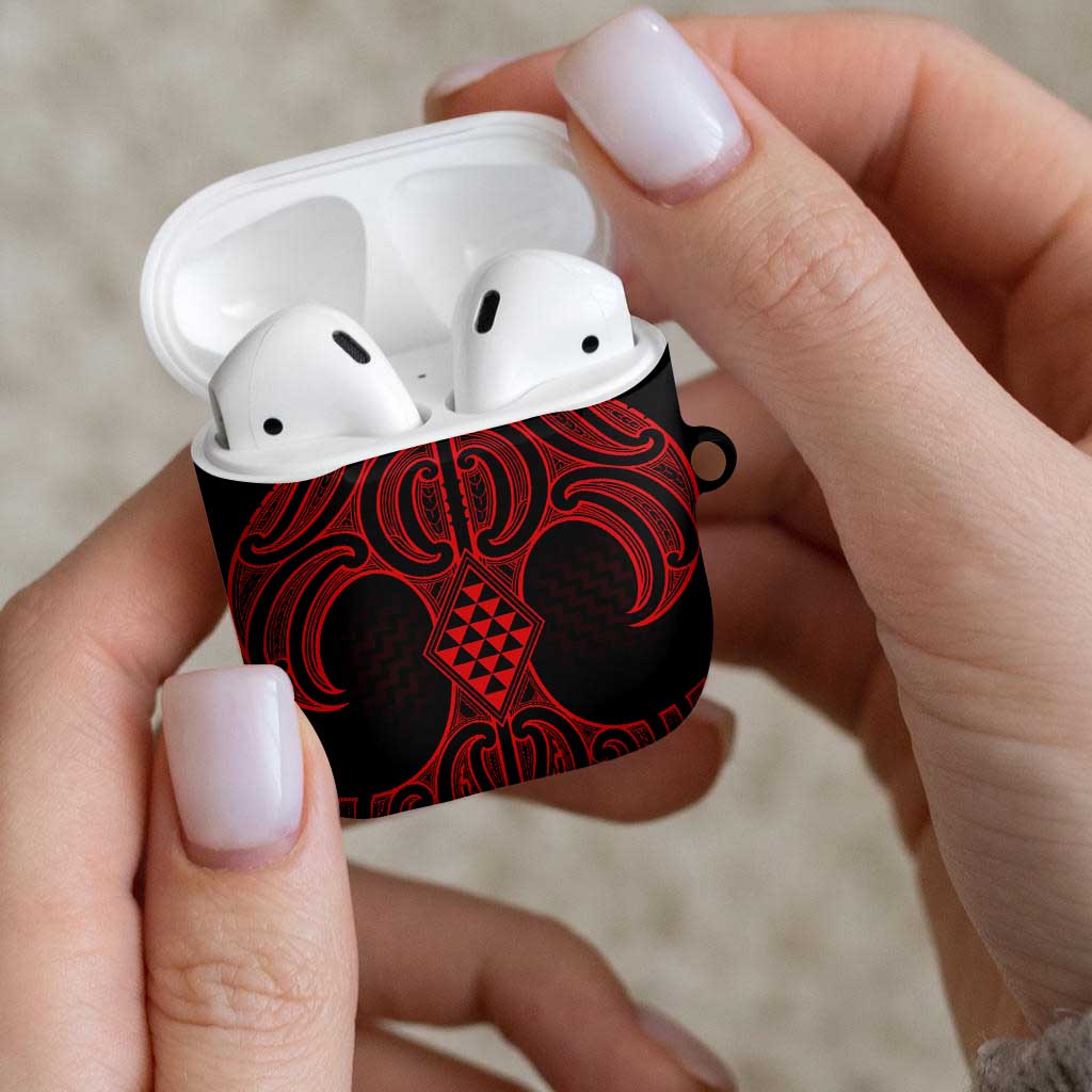 Whero Maori Ta Moko Poutama Art AirPods Case - Aussie Hoodie