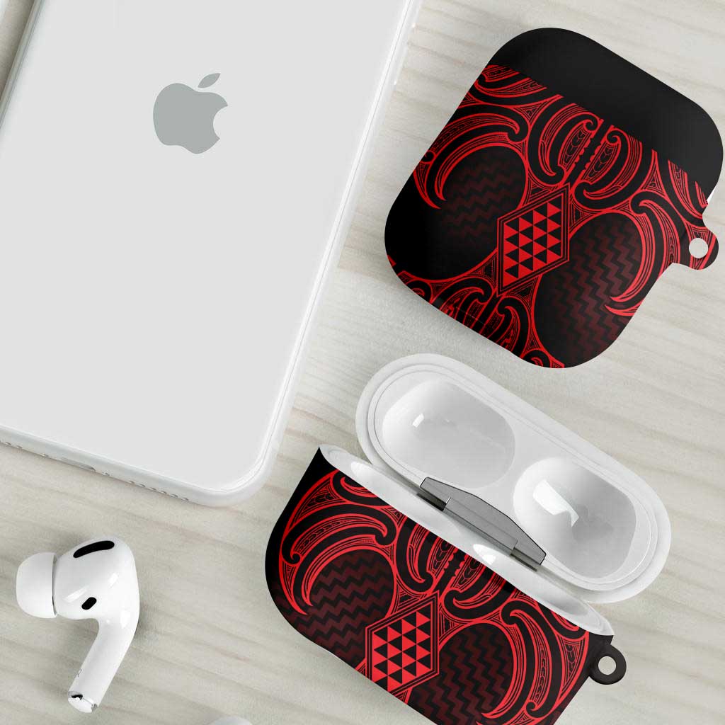 Whero Maori Ta Moko Poutama Art AirPods Case - Aussie Hoodie