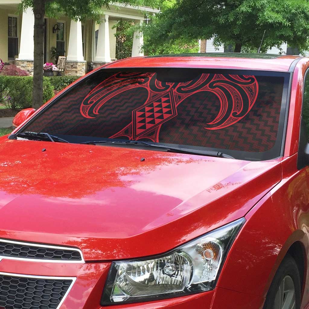 Whero Maori Ta Moko Poutama Art Auto Sun Shade - Aussie Hoodie