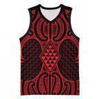 Whero Maori Ta Moko Poutama Art Basketball Jersey - Aussie Hoodie