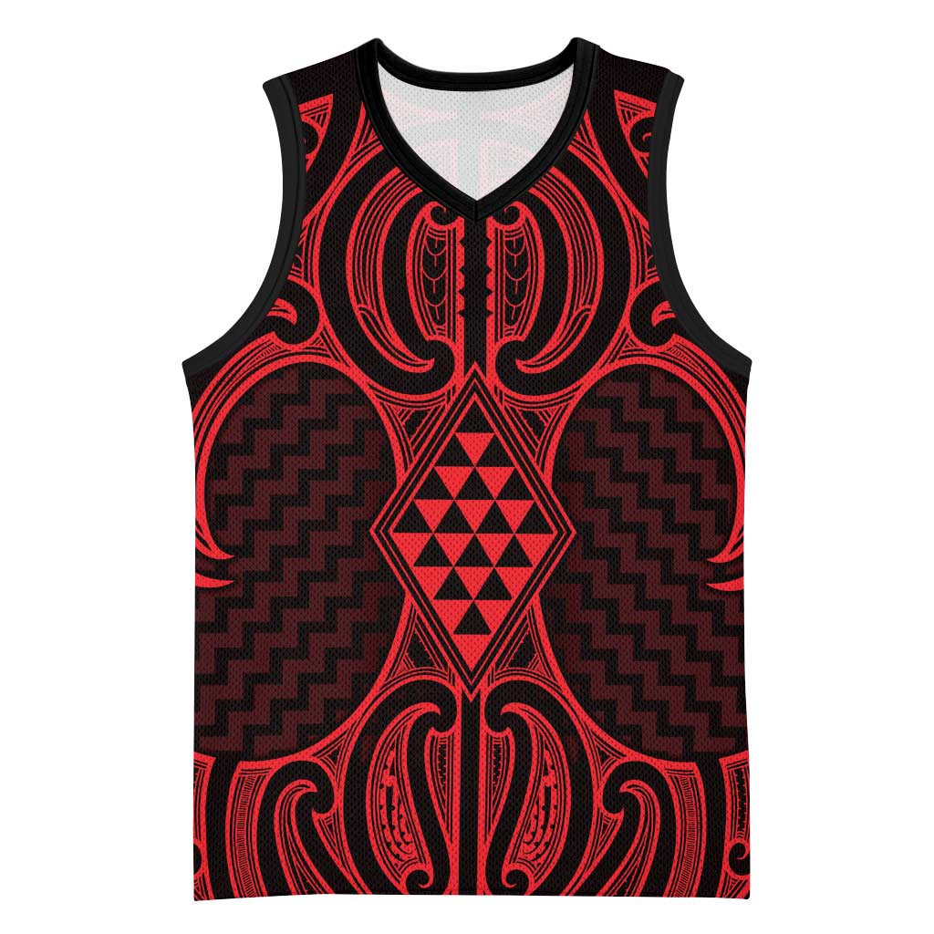 Whero Maori Ta Moko Poutama Art Basketball Jersey - Aussie Hoodie