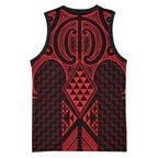 Whero Maori Ta Moko Poutama Art Basketball Jersey - Aussie Hoodie