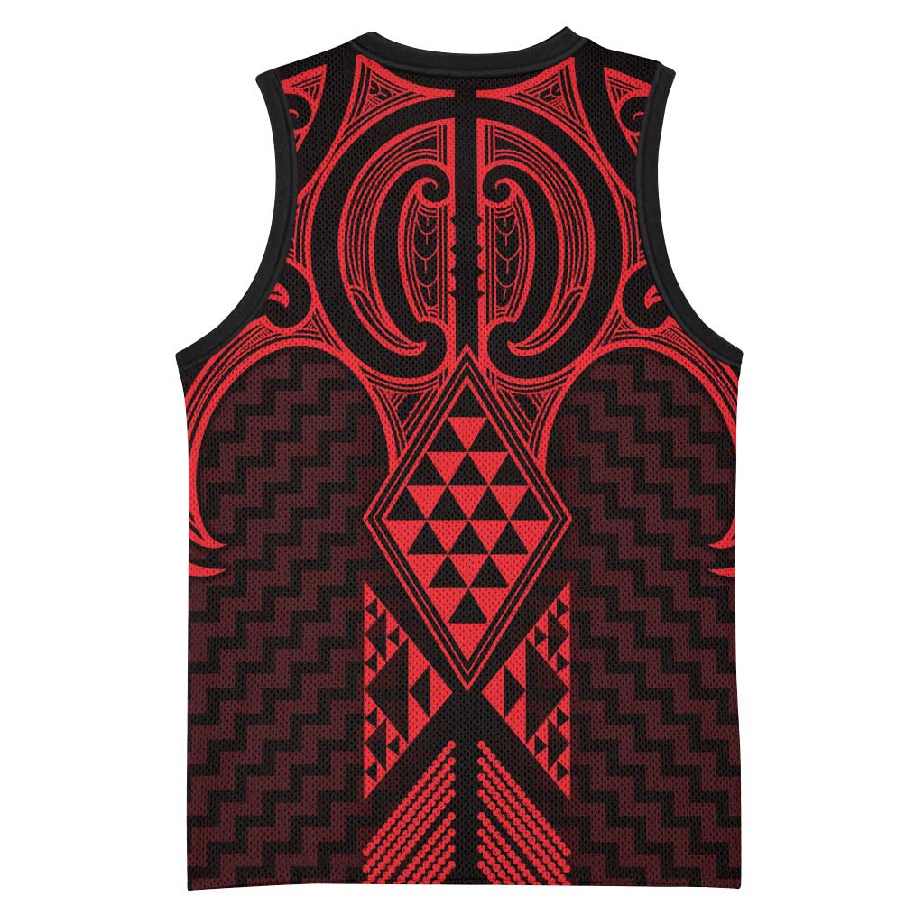 Whero Maori Ta Moko Poutama Art Basketball Jersey - Aussie Hoodie