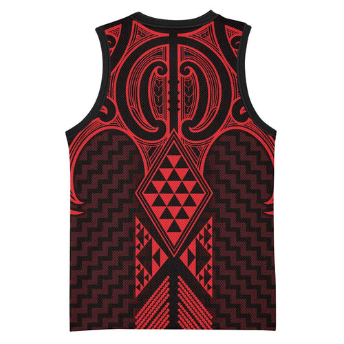 Whero Maori Ta Moko Poutama Art Basketball Jersey - Aussie Hoodie