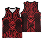 Whero Maori Ta Moko Poutama Art Basketball Jersey - Aussie Hoodie