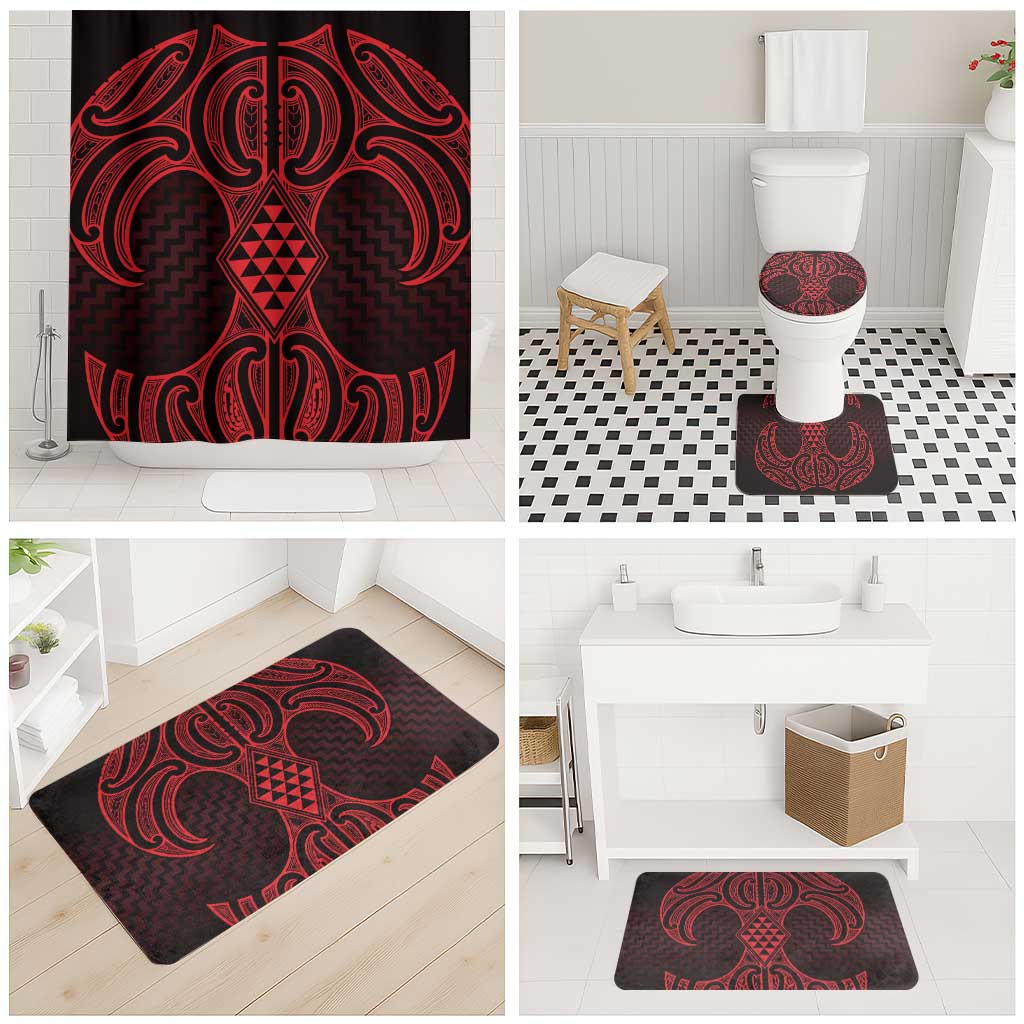 Whero Maori Ta Moko Poutama Art Bathroom Set - Aussie Hoodie