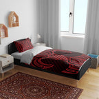 Whero Maori Ta Moko Poutama Art Bedding Set