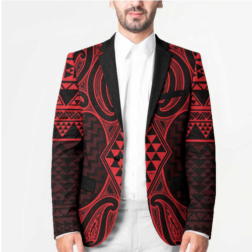 Whero Maori Ta Moko Poutama Art Blazer - Aussie Hoodie