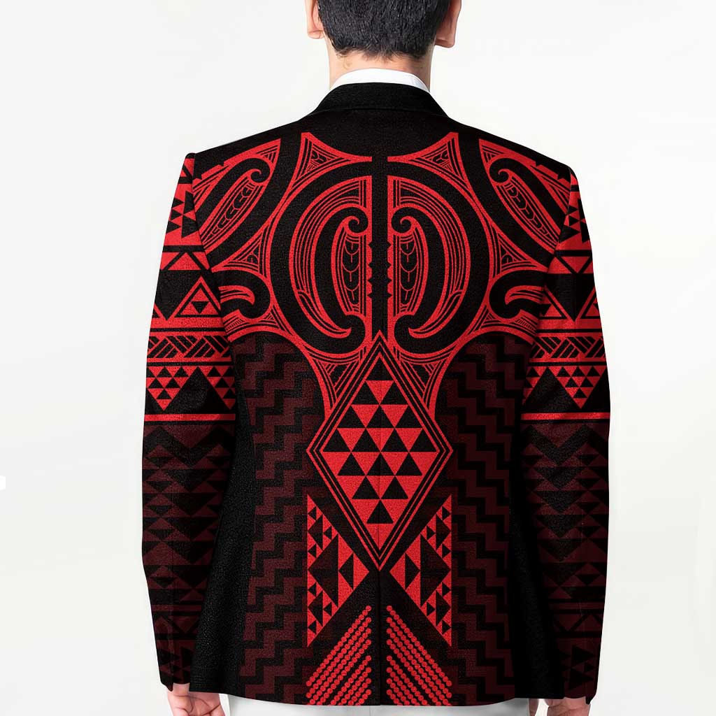 Whero Maori Ta Moko Poutama Art Blazer - Aussie Hoodie
