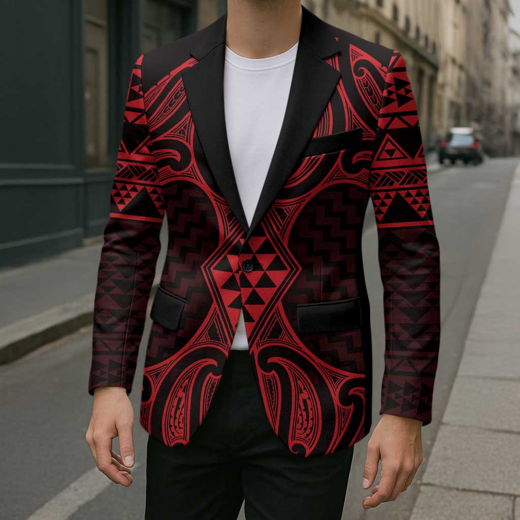 Whero Maori Ta Moko Poutama Art Blazer - Aussie Hoodie