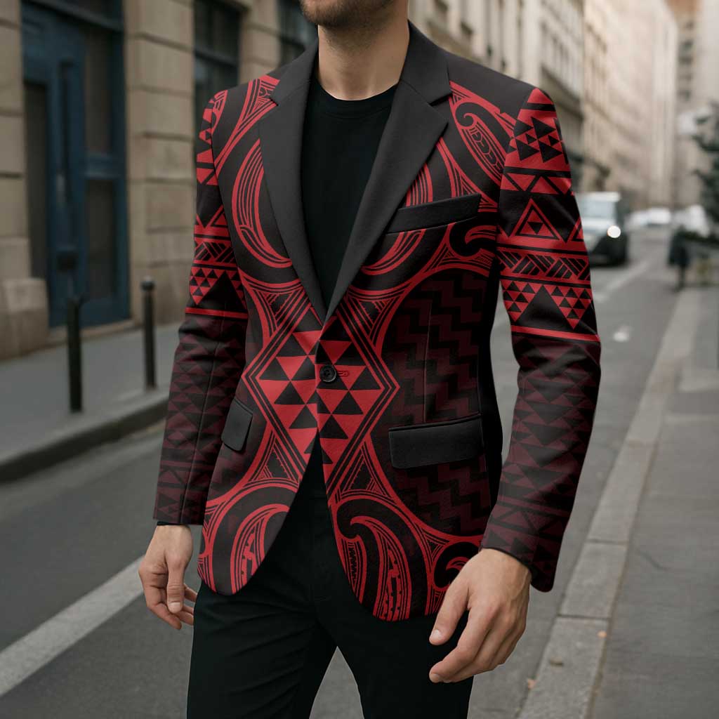 Whero Maori Ta Moko Poutama Art Blazer - Aussie Hoodie