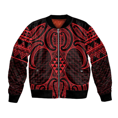 Whero Maori Ta Moko Poutama Art Bomber Jacket