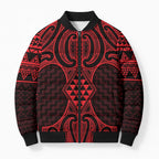 Whero Maori Ta Moko Poutama Art Bomber Puffer Jacket - Aussie Hoodie