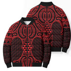 Whero Maori Ta Moko Poutama Art Bomber Puffer Jacket - Aussie Hoodie
