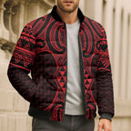 Whero Maori Ta Moko Poutama Art Bomber Puffer Jacket - Aussie Hoodie
