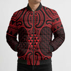 Whero Maori Ta Moko Poutama Art Bomber Puffer Jacket - Aussie Hoodie