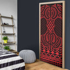 Whero Maori Ta Moko Poutama Art Door Cover - Aussie Hoodie