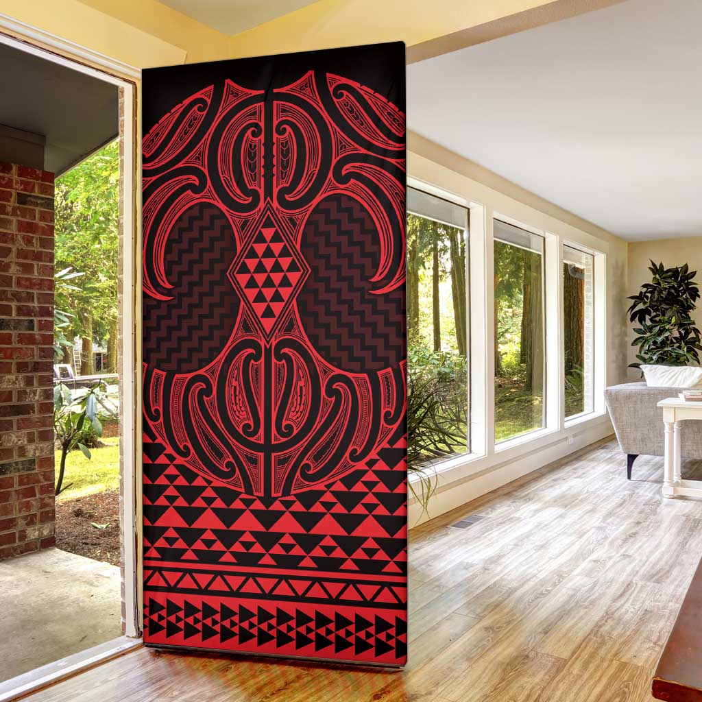 Whero Maori Ta Moko Poutama Art Door Cover - Aussie Hoodie