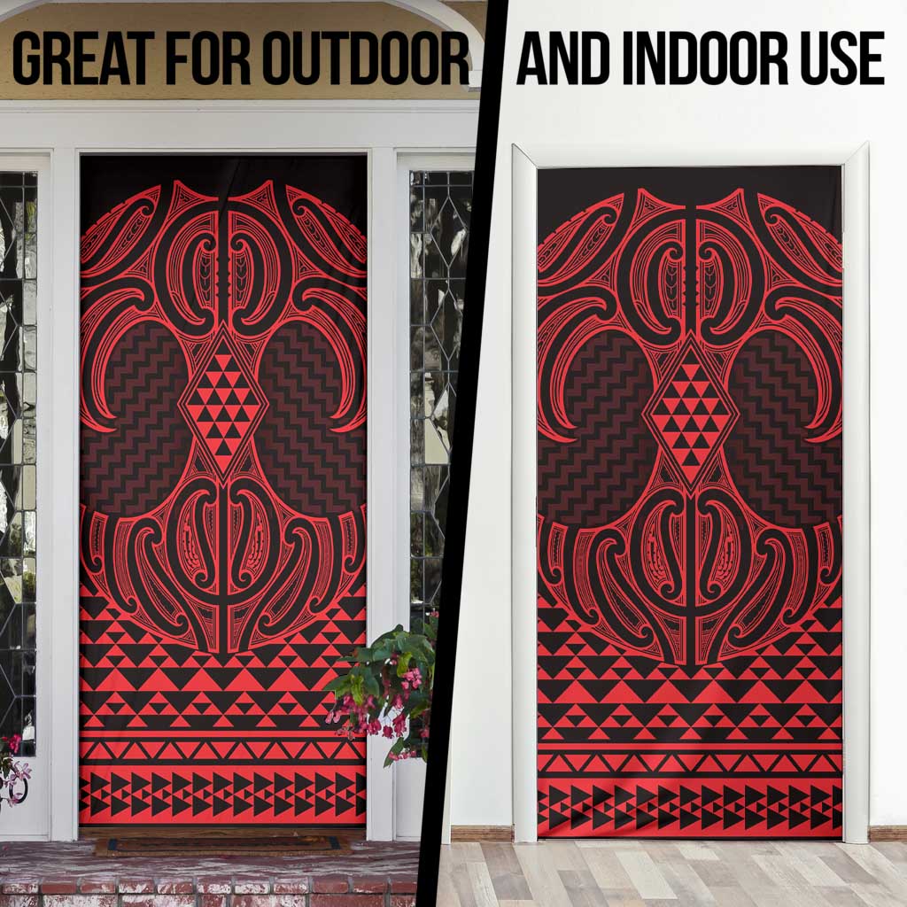 Whero Maori Ta Moko Poutama Art Door Cover - Aussie Hoodie