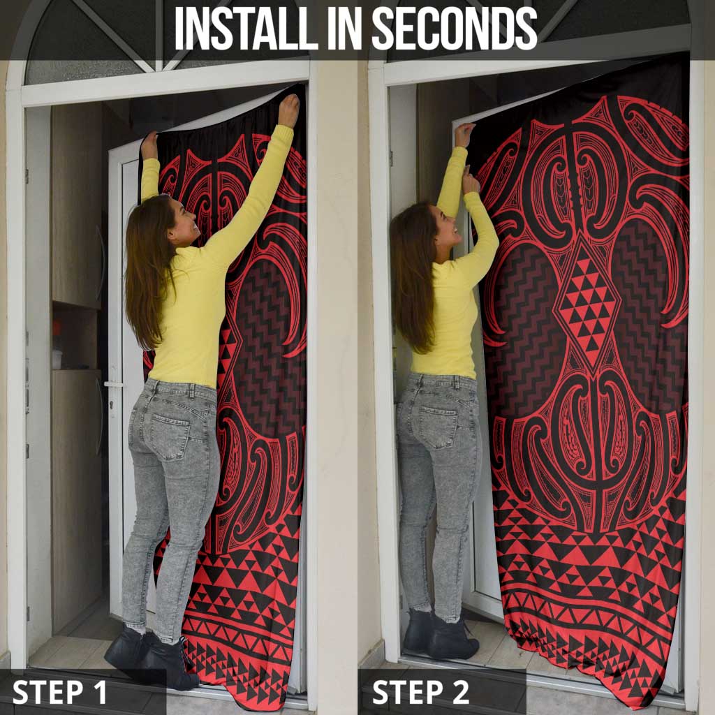 Whero Maori Ta Moko Poutama Art Door Cover - Aussie Hoodie