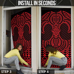 Whero Maori Ta Moko Poutama Art Door Cover - Aussie Hoodie