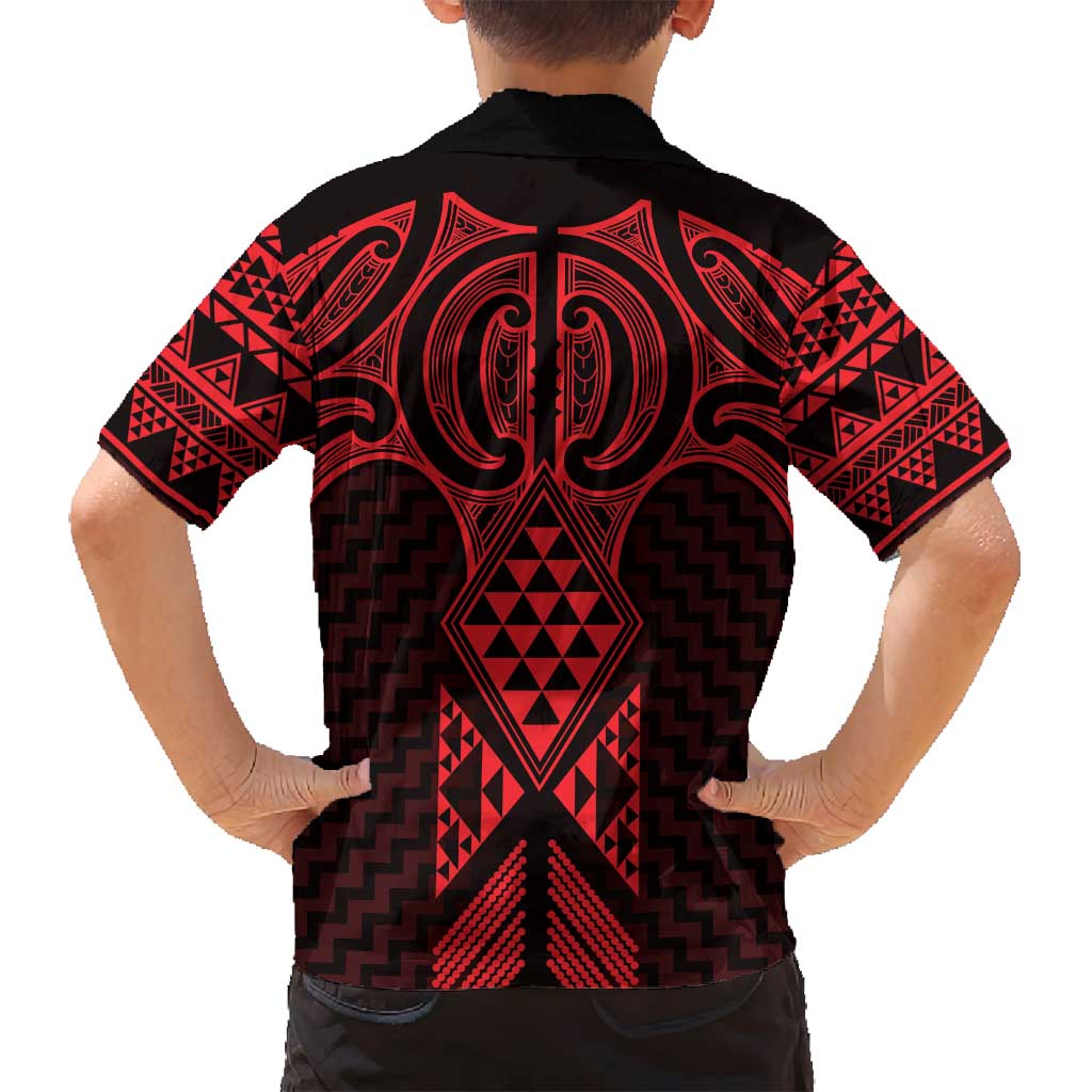 Whero Maori Ta Moko Poutama Art Family Matching Summer Maxi Dress and Hawaiian Shirt