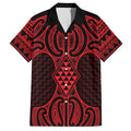 Whero Maori Ta Moko Poutama Art Family Matching Summer Maxi Dress and Hawaiian Shirt