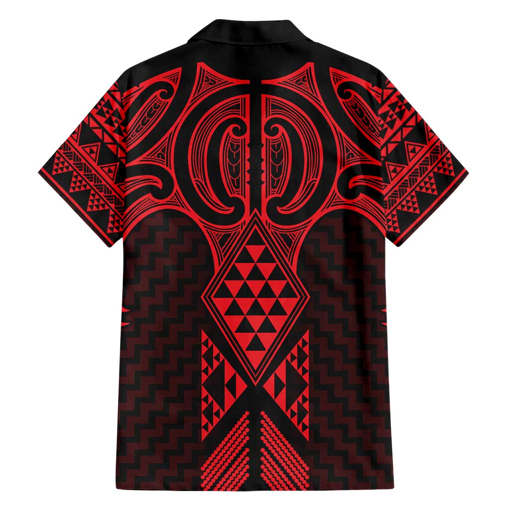 Whero Maori Ta Moko Poutama Art Family Matching Summer Maxi Dress and Hawaiian Shirt