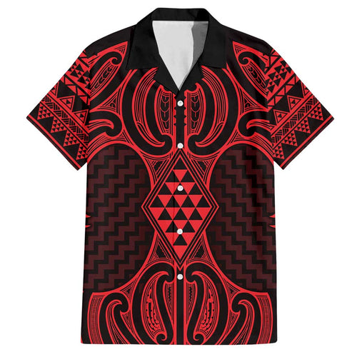Whero Maori Ta Moko Poutama Art Family Matching Tank Maxi Dress and Hawaiian Shirt