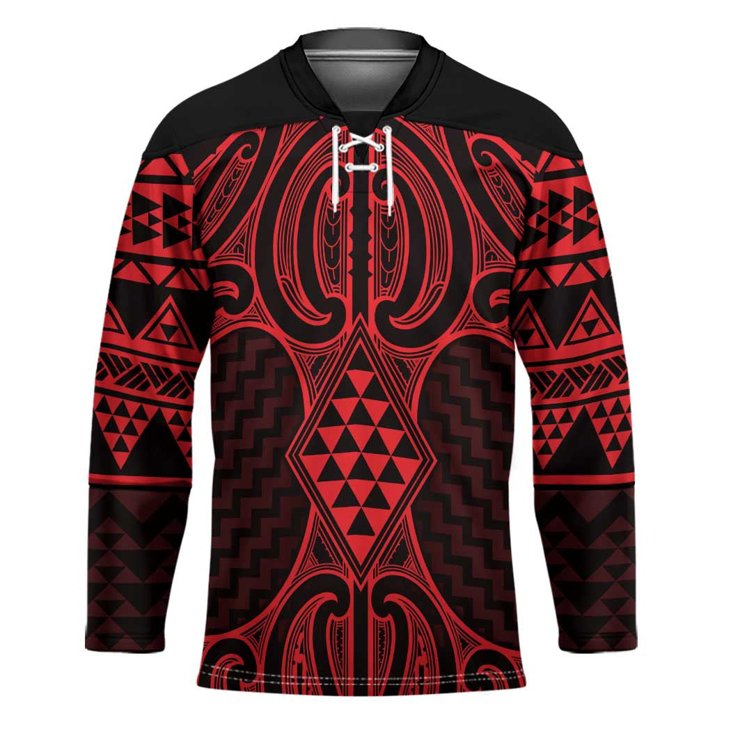 Whero Maori Ta Moko Poutama Art Hockey Jersey - Aussie Hoodie