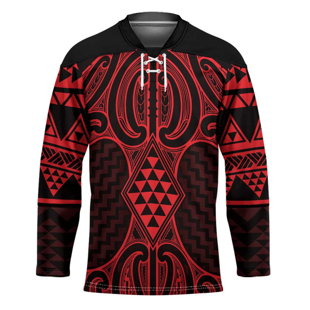 Whero Maori Ta Moko Poutama Art Hockey Jersey - Aussie Hoodie