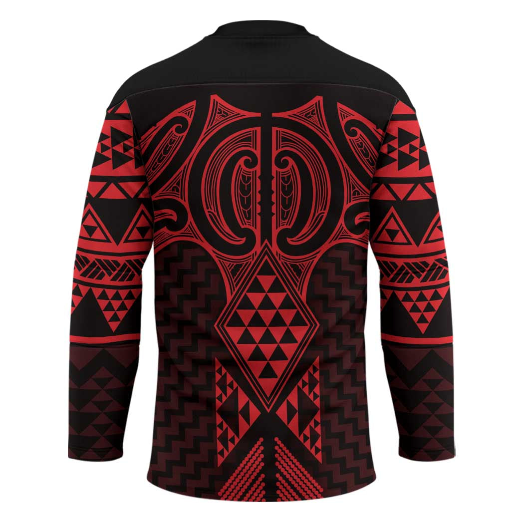 Whero Maori Ta Moko Poutama Art Hockey Jersey - Aussie Hoodie