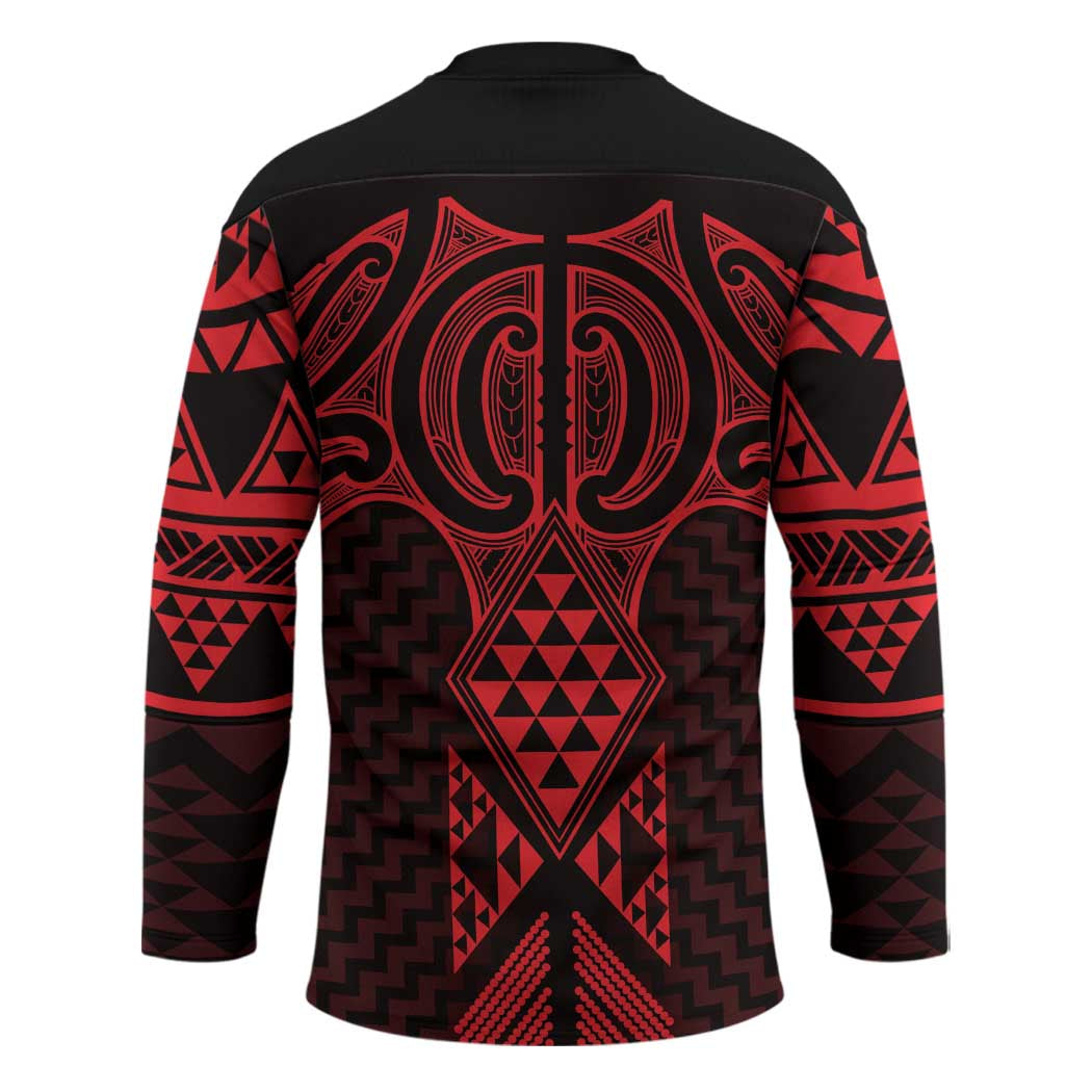 Whero Maori Ta Moko Poutama Art Hockey Jersey - Aussie Hoodie