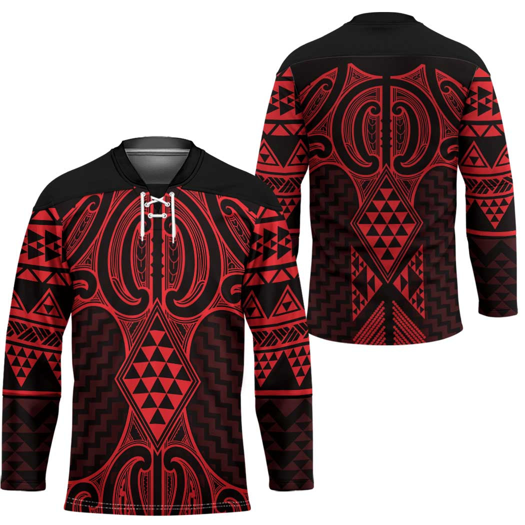 Whero Maori Ta Moko Poutama Art Hockey Jersey - Aussie Hoodie
