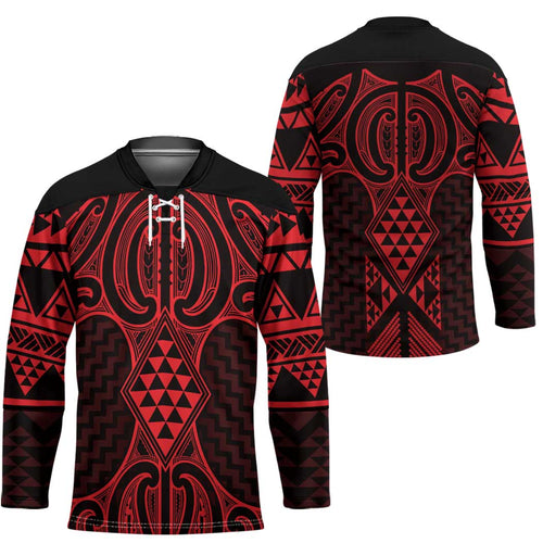 Whero Maori Ta Moko Poutama Art Hockey Jersey - Aussie Hoodie