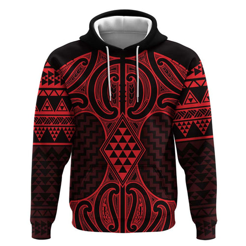 Whero Maori Ta Moko Poutama Art Hoodie