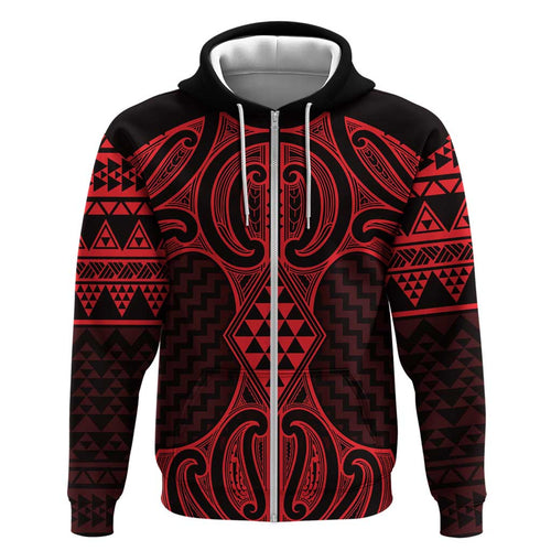 Whero Maori Ta Moko Poutama Art Hoodie