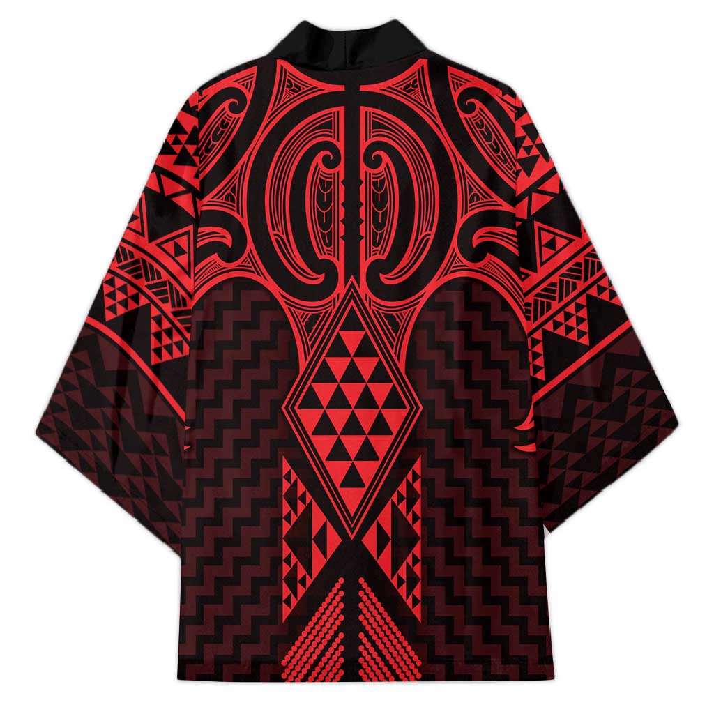 Whero Maori Ta Moko Poutama Art Kimono - Aussie Hoodie